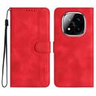 For Redmi Note 14 Pro+ 5G Heart Pattern Skin Feel Leather Phone Case(Red) - 1
