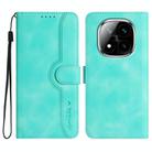 For Redmi Note 14 Pro+ 5G Heart Pattern Skin Feel Leather Phone Case(Light Blue) - 1