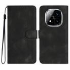 For Redmi Note 14 Pro+ 5G Heart Pattern Skin Feel Leather Phone Case(Black) - 1