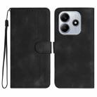 For Redmi Note 14 4G 163.25mm Heart Pattern Skin Feel Leather Phone Case(Black) - 1