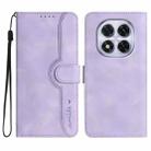 For Redmi Note 14 Pro 4G Heart Pattern Skin Feel Leather Phone Case(Purple) - 1