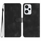 For Redmi Note 12 Turbo / Xiaomi Poco F5 Heart Pattern Skin Feel Leather Phone Case(Black) - 1