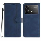 For Redmi Note 13R Pro / Xiaomi Poco X6 Neo Heart Pattern Skin Feel Leather Phone Case(Royal Blue) - 1