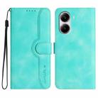 For Redmi Turbo 4 / Xiaomi Poco X7 Pro Heart Pattern Skin Feel Leather Phone Case(Light Blue) - 1