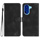 For Redmi A5 4G 171.7mm / Xiaomi Poco C71 Heart Pattern Skin Feel Leather Phone Case(Black) - 1