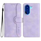 For Redmi A5 4G Heart Pattern Skin Feel Leather Phone Case(Purple) - 1