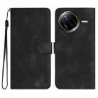 For Redmi K80 Pro / Xiaomi Poco F7 Ultra Heart Pattern Skin Feel Leather Phone Case(Black) - 1