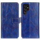 For Samsung Galaxy S25 Ultra 5G Retro Crazy Horse Texture Leather Phone Case(Blue) - 1