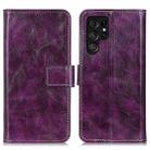 For Samsung Galaxy S25 Ultra 5G Retro Crazy Horse Texture Leather Phone Case(Purple) - 1