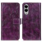 For Samsung Galaxy S25 Edge 5G Retro Crazy Horse Texture Leather Phone Case(Purple) - 1