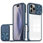 For iPhone 16 Pro Sliding Camshield Acrylic Hybrid TPU Phone Case(Navy Blue) - 1