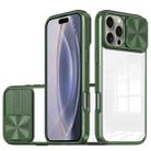 For iPhone 16 Pro Sliding Camshield Acrylic Hybrid TPU Phone Case(Olive Green) - 1