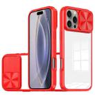 For iPhone 16 Pro Sliding Camshield Acrylic Hybrid TPU Phone Case(Red) - 1