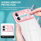 For iPhone 16 Plus Sliding Camshield Acrylic Hybrid TPU Phone Case(Pink Cyan) - 3
