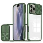 For iPhone 16 Pro Max Sliding Camshield Acrylic Hybrid TPU Phone Case(Olive Green) - 1