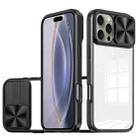 For iPhone 16 Pro Max Sliding Camshield Acrylic Hybrid TPU Phone Case(Black) - 1