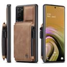 For Samsung Galaxy Note20 CaseMe Multifunctional PC + TPU Protective Case, with Card Slot & Holder & Wallet(Brown) - 1