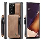 For Samsung Galaxy Note20 Ultra CaseMe Multifunctional PC + TPU Protective Case, with Card Slot & Holder & Wallet(Brown) - 1