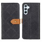 For Samsung Galaxy S24 FE 5G European Floral Embossed Leather Phone Case(Black) - 1