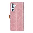 For Samsung Galaxy S24 FE 5G European Floral Embossed Leather Phone Case(Pink) - 3