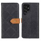 For Samsung Galaxy S25 Ultra 5G European Floral Embossed Leather Phone Case(Black) - 1