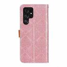 For Samsung Galaxy S25 Ultra 5G European Floral Embossed Leather Phone Case(Pink) - 3