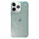 For iPhone 11 Pro Max Love Pattern Transparent Lens Frame IMD Acrylic Phone Case(Green) - 1