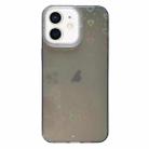 For iPhone 12 Love Pattern Transparent Lens Frame IMD Acrylic Phone Case(Black) - 1