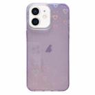 For iPhone 12 Love Pattern Transparent Lens Frame IMD Acrylic Phone Case(Purple) - 1