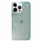 For iPhone 12 Pro Love Pattern Transparent Lens Frame IMD Acrylic Phone Case(Green) - 1