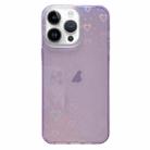 For iPhone 12 Pro Max Love Pattern Transparent Lens Frame IMD Acrylic Phone Case(Purple) - 1