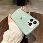 For iPhone 13 Love Pattern Transparent Lens Frame IMD Acrylic Phone Case(Green) - 2