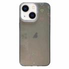 For iPhone 13 Love Pattern Transparent Lens Frame IMD Acrylic Phone Case(Black) - 1