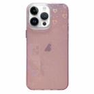 For iPhone 13 Pro Love Pattern Transparent Lens Frame IMD Acrylic Phone Case(Pink) - 1