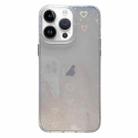 For iPhone 13 Pro Love Pattern Transparent Lens Frame IMD Acrylic Phone Case(White) - 1