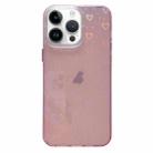 For iPhone 13 Pro Max Love Pattern Transparent Lens Frame IMD Acrylic Phone Case(Pink) - 1
