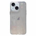 For iPhone 15 Plus Love Pattern Transparent Lens Frame IMD Acrylic Phone Case(White) - 1