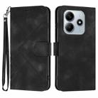 For Redmi Note 14 5G Line Pattern Skin Feel Leather Phone Case(Black) - 1