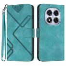 For Redmi Note 14 Pro 5G Line Pattern Skin Feel Leather Phone Case(Light Blue) - 1