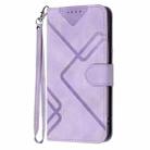 For Redmi Note 14 Pro 5G Line Pattern Skin Feel Leather Phone Case(Light Purple) - 2