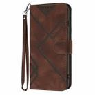 For Redmi Note 14 Pro 5G Line Pattern Skin Feel Leather Phone Case(Coffee) - 2