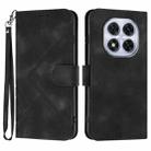 For Redmi Note 14 Pro 5G Line Pattern Skin Feel Leather Phone Case(Black) - 1