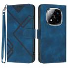 For Redmi Note 14 Pro+ 5G Line Pattern Skin Feel Leather Phone Case(Royal Blue) - 1