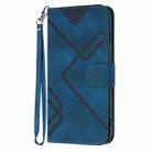 For Redmi Note 14 Pro+ 5G Line Pattern Skin Feel Leather Phone Case(Royal Blue) - 2