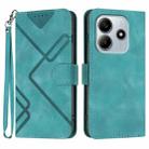For Redmi Note 14 4G 163.25mm Line Pattern Skin Feel Leather Phone Case(Light Blue) - 1