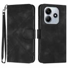 For Redmi Note 14 4G 163.25mm Line Pattern Skin Feel Leather Phone Case(Black) - 1