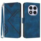 For Redmi Note 14 Pro 4G Line Pattern Skin Feel Leather Phone Case(Royal Blue) - 1