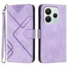 For Redmi Note 14 4G 164.84mm Line Pattern Skin Feel Leather Phone Case(Light Purple) - 1