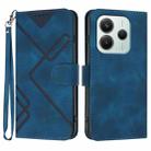 For Redmi Note 14 4G 164.84mm Line Pattern Skin Feel Leather Phone Case(Royal Blue) - 1