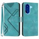 For Redmi A5 4G Line Pattern Skin Feel Leather Phone Case(Light Blue) - 1